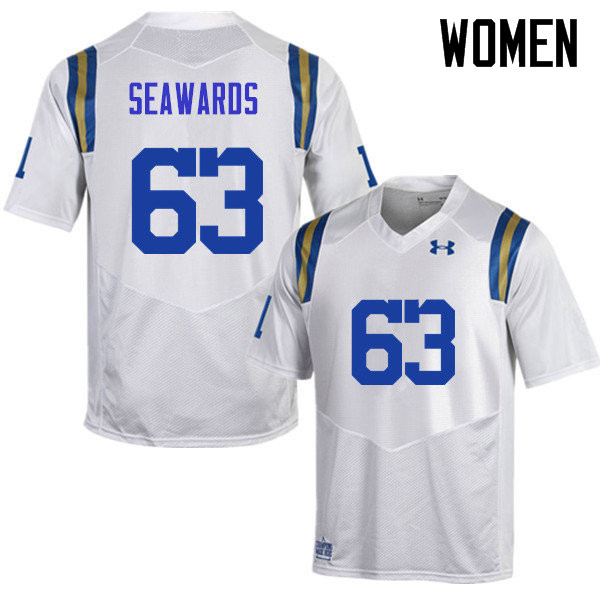 Women #63 Sean Seawards UCLA Bruins Under Armour College Football Jerseys Sale-White